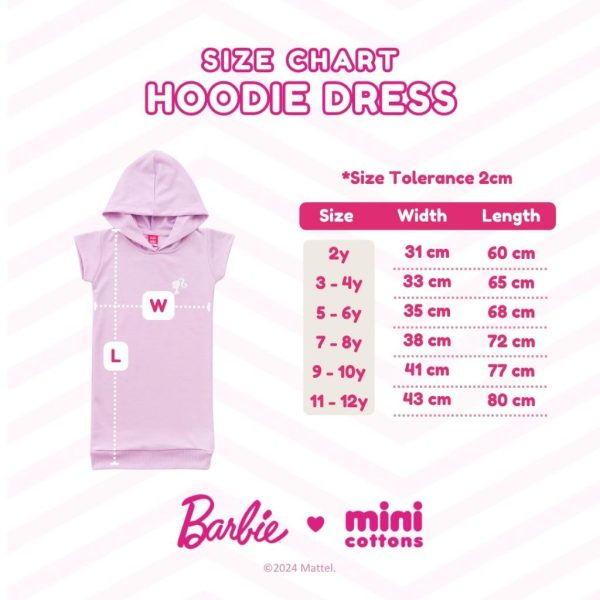 Barbie x Minicottons Dress Hoodie Baju Anak Perempuan 2-12 Tahun - Image 9