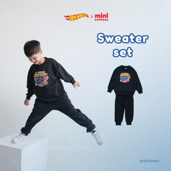 Hot Wheels x Minicottons Sweater Set Setelan Anak Laki Laki Hotwheels 2-12 Tahun