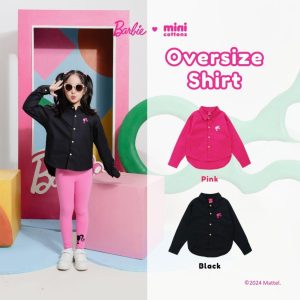 Barbie x Minicottons Kemeja Oversize Shirt Bordir Anak Perempuan 2-12 Tahun