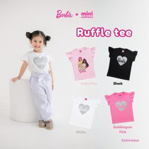 Barbie x Minicottons Ruffle Tshirt Anak Perempuan 2-12 Tahun