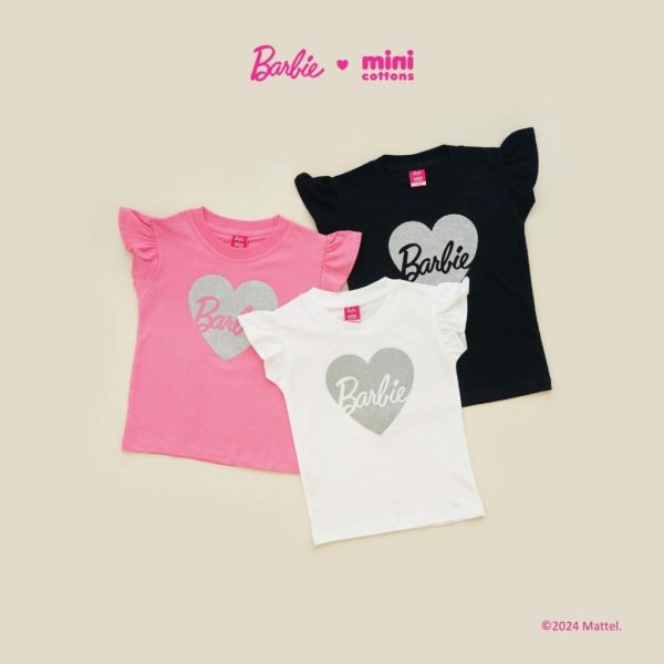 Barbie x Minicottons Ruffle Tshirt Anak Perempuan 2-12 Tahun - Image 3