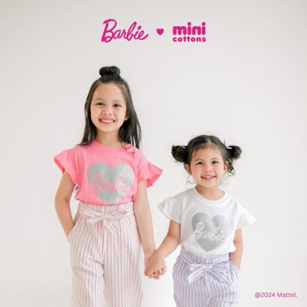 Barbie x Minicottons Ruffle Tshirt Anak Perempuan 2-12 Tahun - Image 4