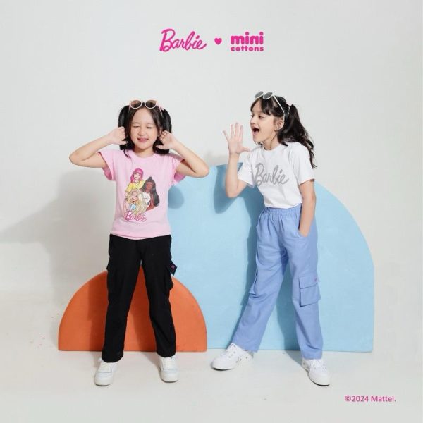 Barbie x Minicottons Ruffle Tshirt Anak Perempuan 2-12 Tahun - Image 5