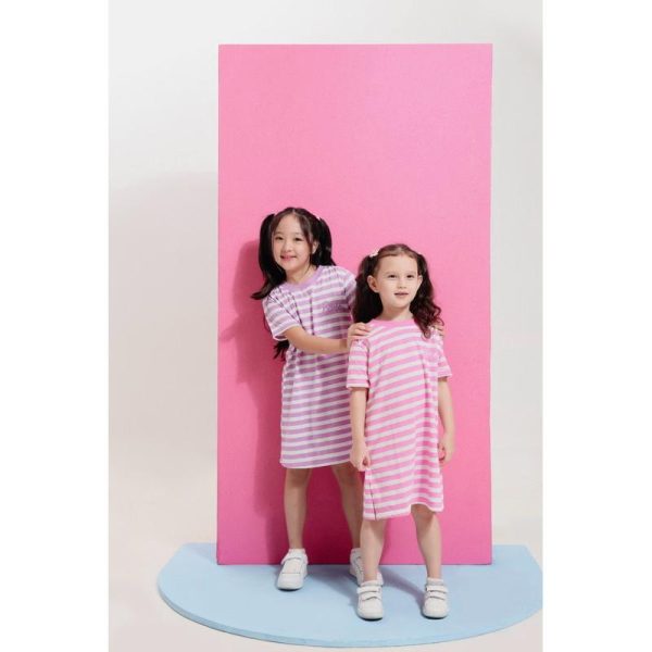 Barbie x Minicottons Stripe Dress Salur Baju Anak Perempuan 2-12 Tahun - Image 2