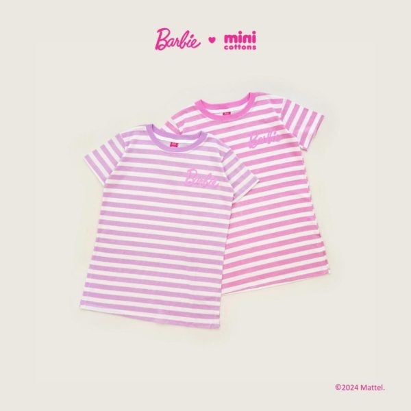 Barbie x Minicottons Stripe Dress Salur Baju Anak Perempuan 2-12 Tahun - Image 3