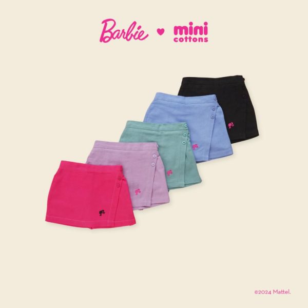Barbie x Minicottons Girls Skort Rok Anak Perempuan 2-12 Tahun - Image 2