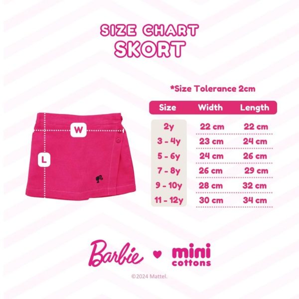 Barbie x Minicottons Girls Skort Rok Anak Perempuan 2-12 Tahun - Image 9