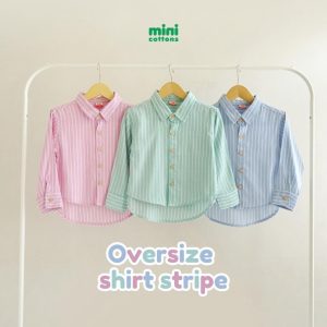 Minicottons Kemeja Oversize Motif Salur Striped Anak Perempuan 1-12 Tahun