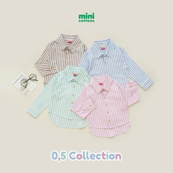 Minicottons Kemeja Oversize Motif Salur Striped Anak Perempuan 1-12 Tahun - Image 2