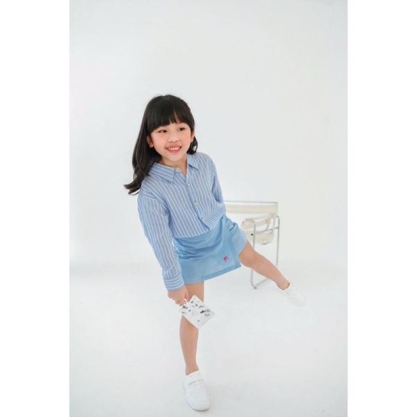 Minicottons Kemeja Oversize Motif Salur Striped Anak Perempuan 1-12 Tahun - Image 4