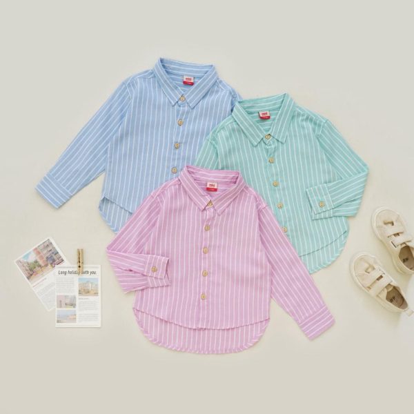 Minicottons Kemeja Oversize Motif Salur Striped Anak Perempuan 1-12 Tahun - Image 7