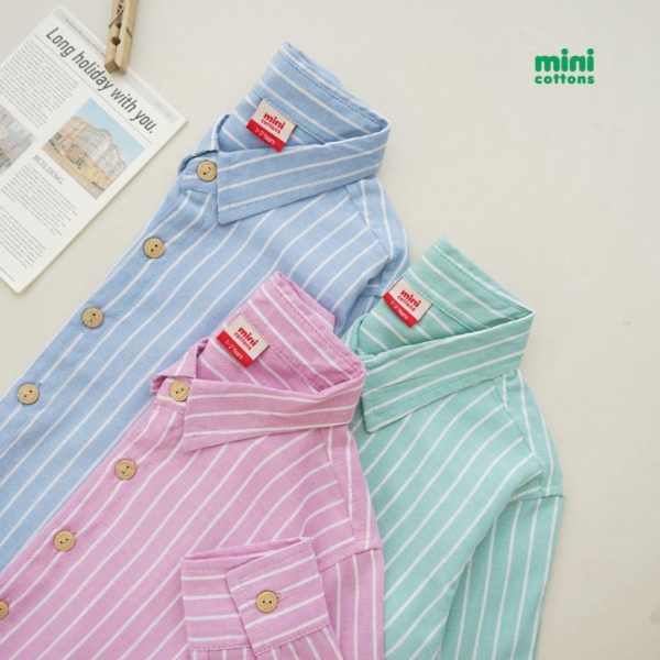 Minicottons Kemeja Oversize Motif Salur Striped Anak Perempuan 1-12 Tahun - Image 8