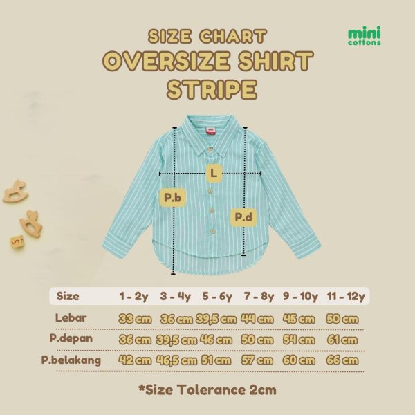 Minicottons Kemeja Oversize Motif Salur Striped Anak Perempuan 1-12 Tahun - Image 9