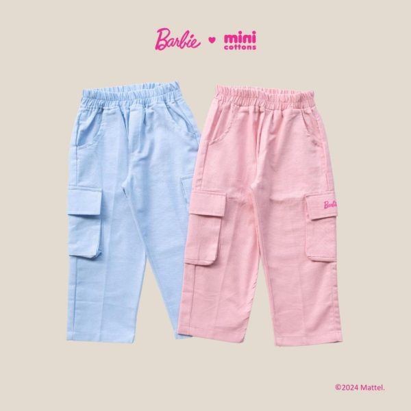 Barbie x Minicottons Linen Cargo Pants Celana Kargo Anak Perempuan 2-12 Tahun - Image 3