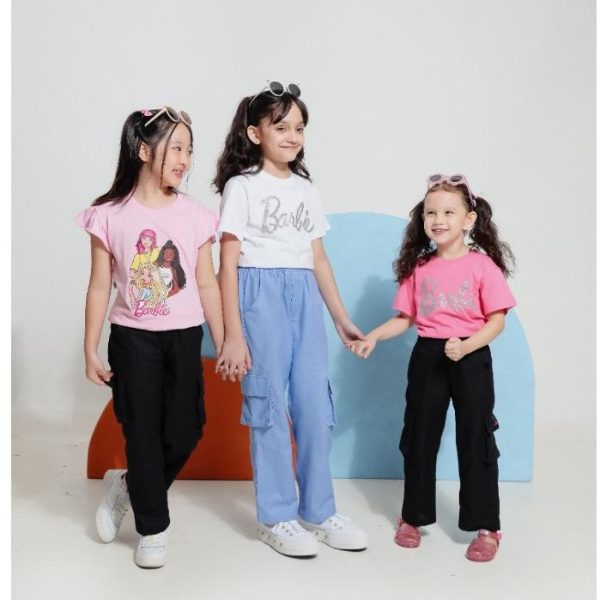 Barbie x Minicottons Linen Cargo Pants Celana Kargo Anak Perempuan 2-12 Tahun - Image 5