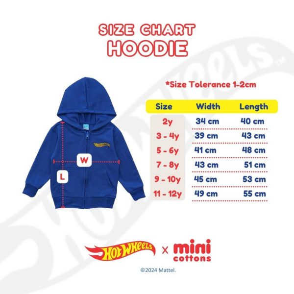 SALE Hot Wheels x Minicottons Hoodie Zipper Jaket Hotwheels Anak Laki Laki 2-12 Tahun - Image 3