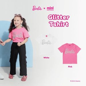 Barbie x Minicottons Glitter Tshirt Kaos Anak Perempuan 2-12 Tahun