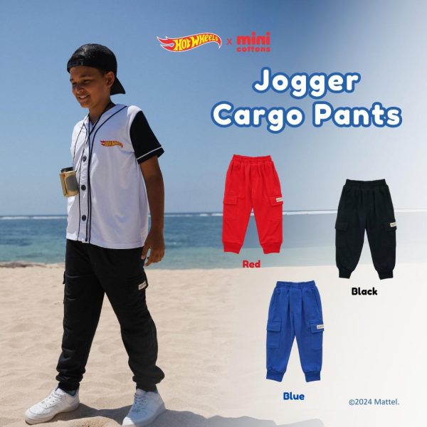 SALE Hot Wheels x Minicottons Jogger Cargo Celana Anak Laki Laki Hotwheels 2-12 Tahun