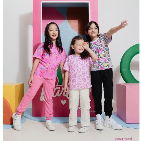 Barbie x Minicottons Fullprint Tshirt Kaos Anak Perempuan 2-12 Tahun - Image 4