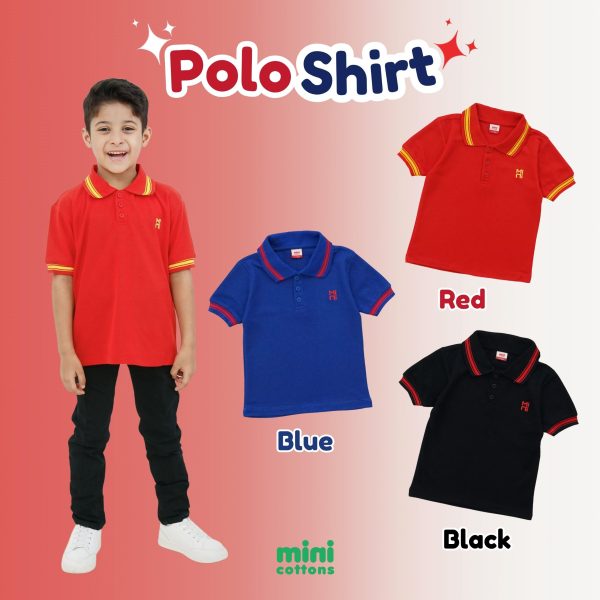Minicottons Kaos Kerah Polo Shirt Baju Anak Unisex 1-12 Tahun