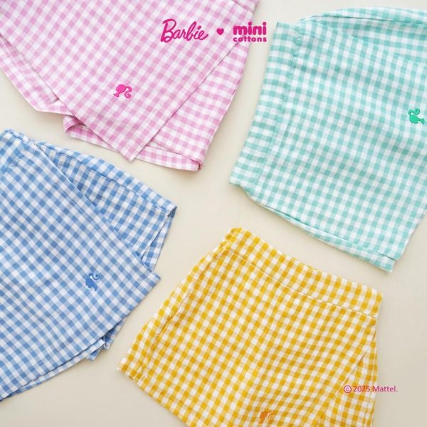 Barbie x Minicottons Girls Skort Gingham Rok Anak Perempuan 2-12 Tahun - Image 8