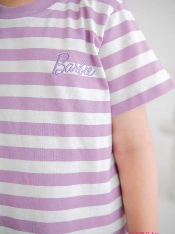 Barbie x Minicottons Stripe Ruffle Dress Salur Baju Anak Perempuan 3-10 Tahun - Image 6