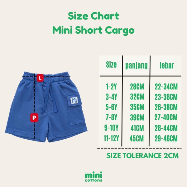 Minicottons Boys Short Pants Celana Pendek Cargo Anak Laki Laki 2-12 Tahun - Image 6