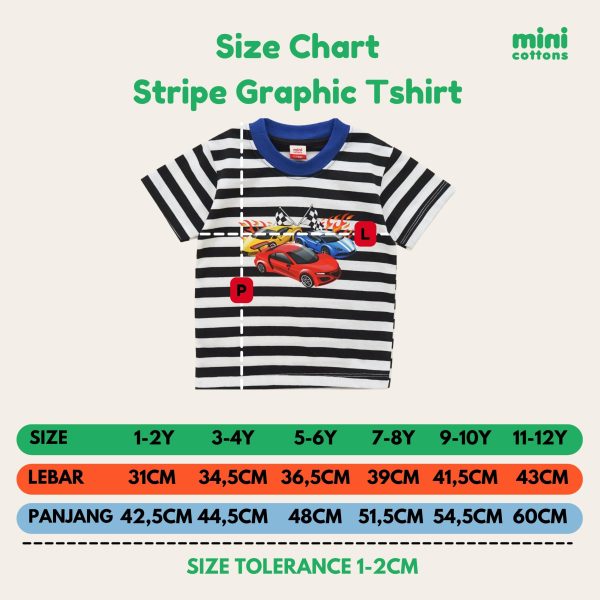 Minicottons Stripe Car Grafis Tshirt Salur Kaos Baju Anak Laki Laki 1-12 Tahun - Image 8