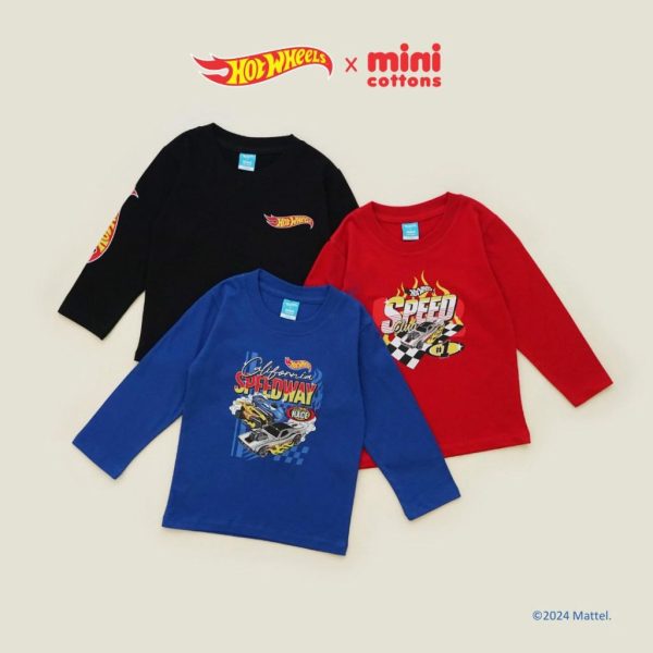 SALE Hot Wheels x Minicottons Longsleeve Tshirt Kaos Lengan Panjang Hotwheels Anak Laki Laki 2-12 Tahun - Image 2