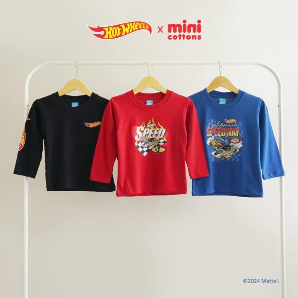 SALE Hot Wheels x Minicottons Longsleeve Tshirt Kaos Lengan Panjang Hotwheels Anak Laki Laki 2-12 Tahun - Image 3