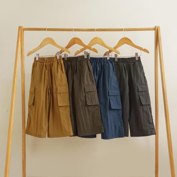[CLEARANCE SALE] Minicottons Celana Panjang Anak Cargo Pants Unisex 1-12 Tahun Parasut Kids Katun - Image 5