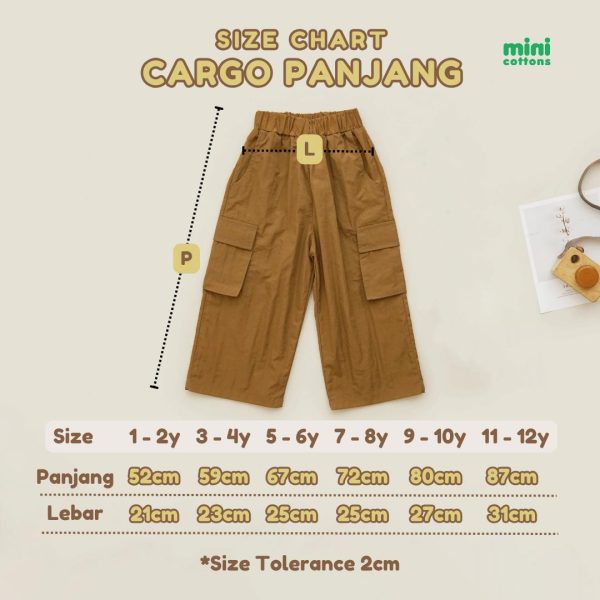 [CLEARANCE SALE] Minicottons Celana Panjang Anak Cargo Pants Unisex 1-12 Tahun Parasut Kids Katun - Image 9