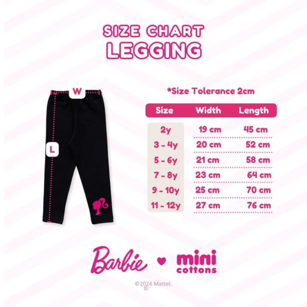 Barbie x Minicottons Celana Legging Anak Perempuan 2-12 Tahun - Image 9
