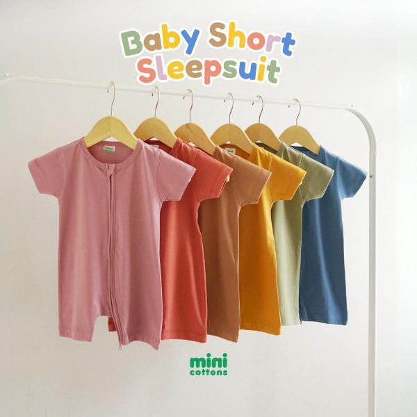 [CLEARANCE SALE] Minicottons Baby Sleepsuit Short 100% Katun Jumpsuit Bayi Double Zipper Baby Piyama 0-2 tahun - Image 6