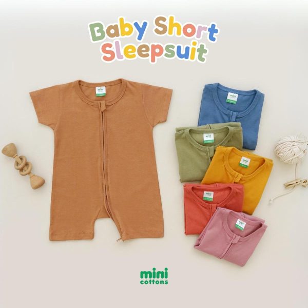 [CLEARANCE SALE] Minicottons Baby Sleepsuit Short 100% Katun Jumpsuit Bayi Double Zipper Baby Piyama 0-2 tahun - Image 7