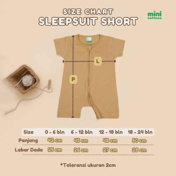[CLEARANCE SALE] Minicottons Baby Sleepsuit Short 100% Katun Jumpsuit Bayi Double Zipper Baby Piyama 0-2 tahun - Image 9