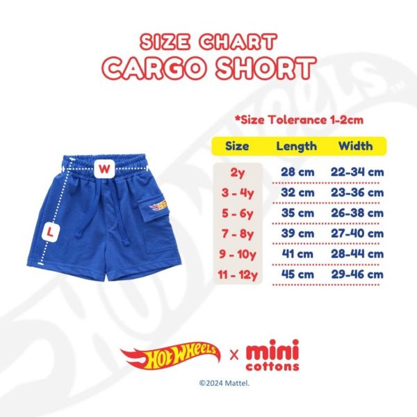 SALE Hot Wheels x Minicottons Boys Short Pants Celana Pendek Cargo Hotwheels Anak Laki Laki 2-12 Tahun - Image 9