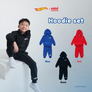 SALE Hot Wheels x Minicottons Setelan Hoodie Set Hotwheels Anak Laki Laki 2-12 Tahun
