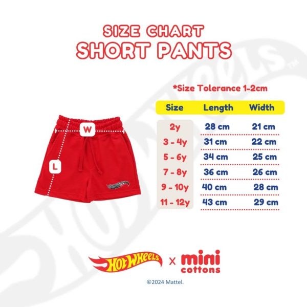 SALE Hot Wheels x Minicottons Boys Short Pants Celana Pendek Hotwheels Anak Laki Laki 2-12 Tahun - Image 6