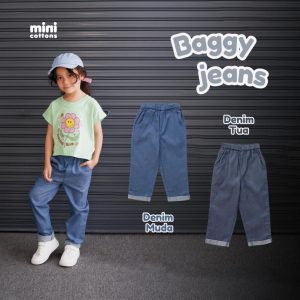 Minicottons Celana Baggy Denim Jeans Pants look Anak 1-12 Tahun