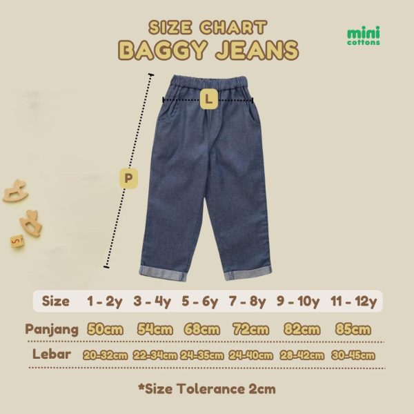 Minicottons Celana Baggy Denim Jeans Pants look Anak 1-12 Tahun - Image 8