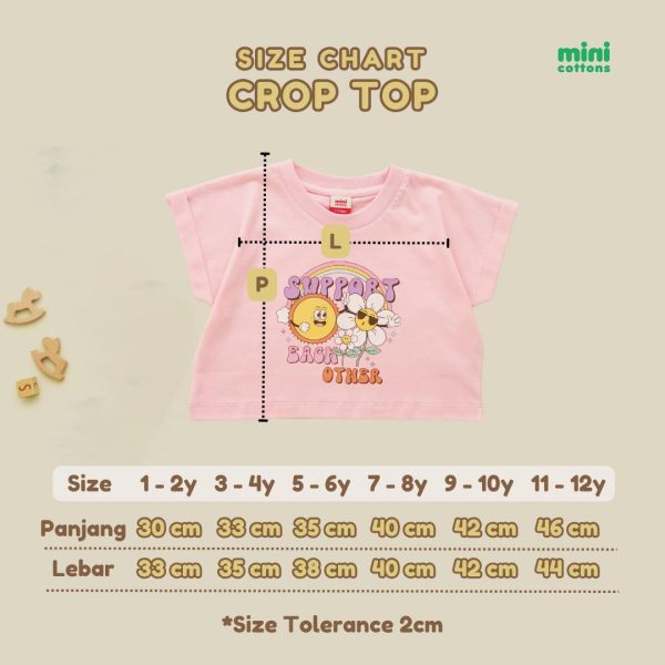 Mini Cottons Kaos Crop Top Anak Perempuan 1-12 Tahun - Image 7