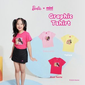 Barbie x Minicottons Graphic Tshirt Kaos Anak Perempuan 2-12 Tahun
