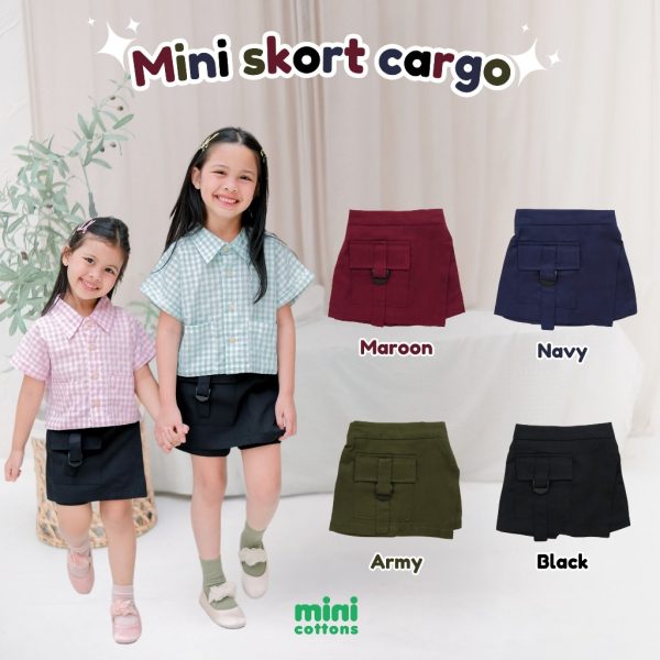 Minicottons Girls Skort Kargo Cargo Rok Anak Perempuan 1-12 Tahun