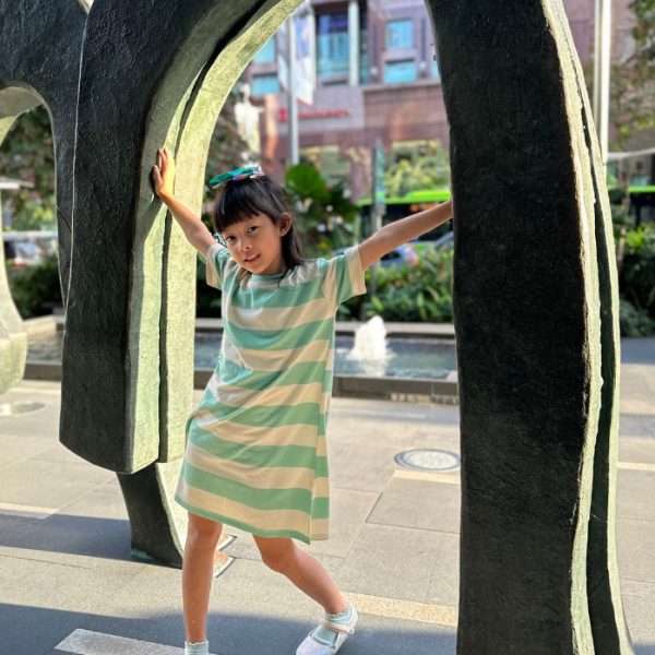 MINI COTTONS Stripe Dress Garis Salur Baju Anak Perempuan - Image 5