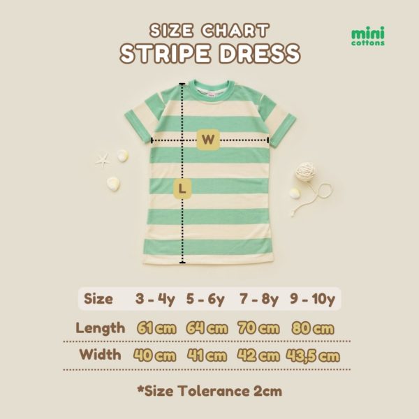 MINI COTTONS Stripe Dress Garis Salur Baju Anak Perempuan - Image 9