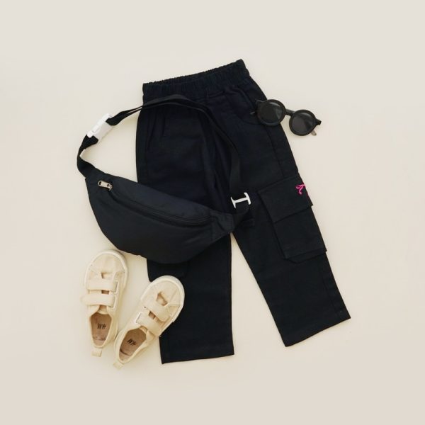 Minicottons Linen Cargo Pita Pants Celana Kargo Anak Perempuan 1-12 Tahun - Image 7