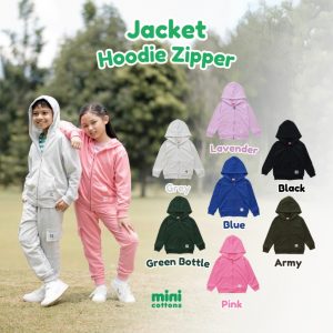 Minicottons Jacket Hoodie Zipper Top Baju Anak Unisex 1-12 Tahun