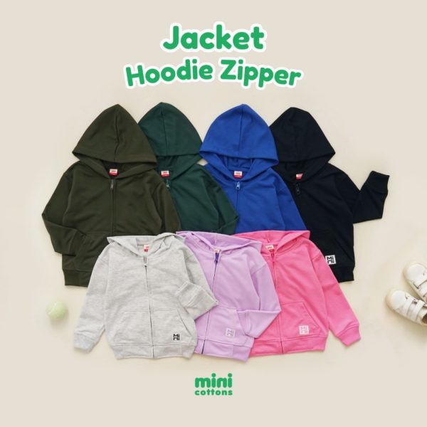Minicottons Jacket Hoodie Zipper Top Baju Anak Unisex 1-12 Tahun - Image 6