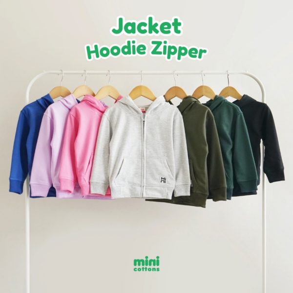 Minicottons Jacket Hoodie Zipper Top Baju Anak Unisex 1-12 Tahun - Image 7